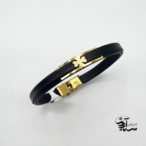 دستبند چرم و طلا زنانه کد 1124