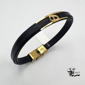 دستبند چرم و طلا