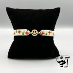 دستبند طلا و میوکی زنانه طرح لبخند کد 1301