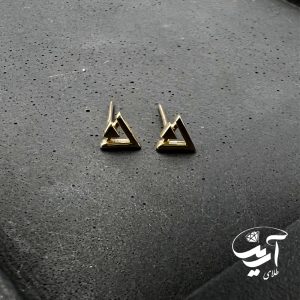 گوشواره میخی طلا مدل مثلث خالی